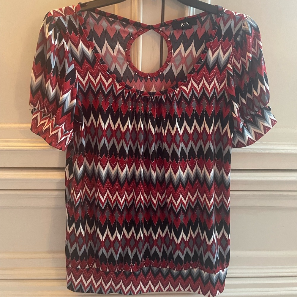 Multicolored Short Sleeve Top Size M